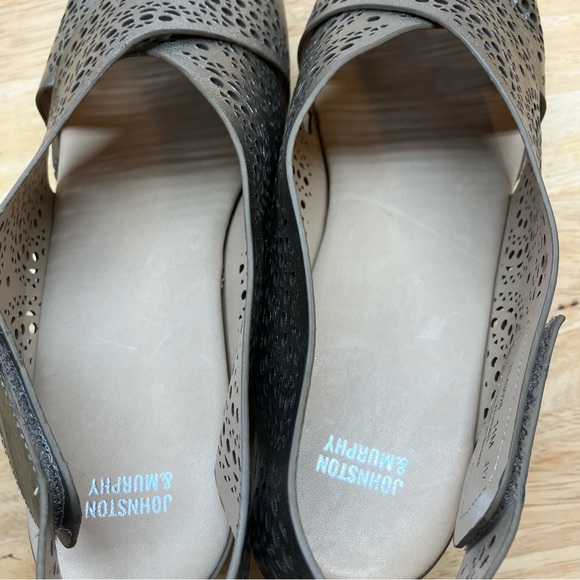 Johnston & Murphy Metallic Half-Medallion Wedge Sandals | Size 11 - Picture 12 of 13